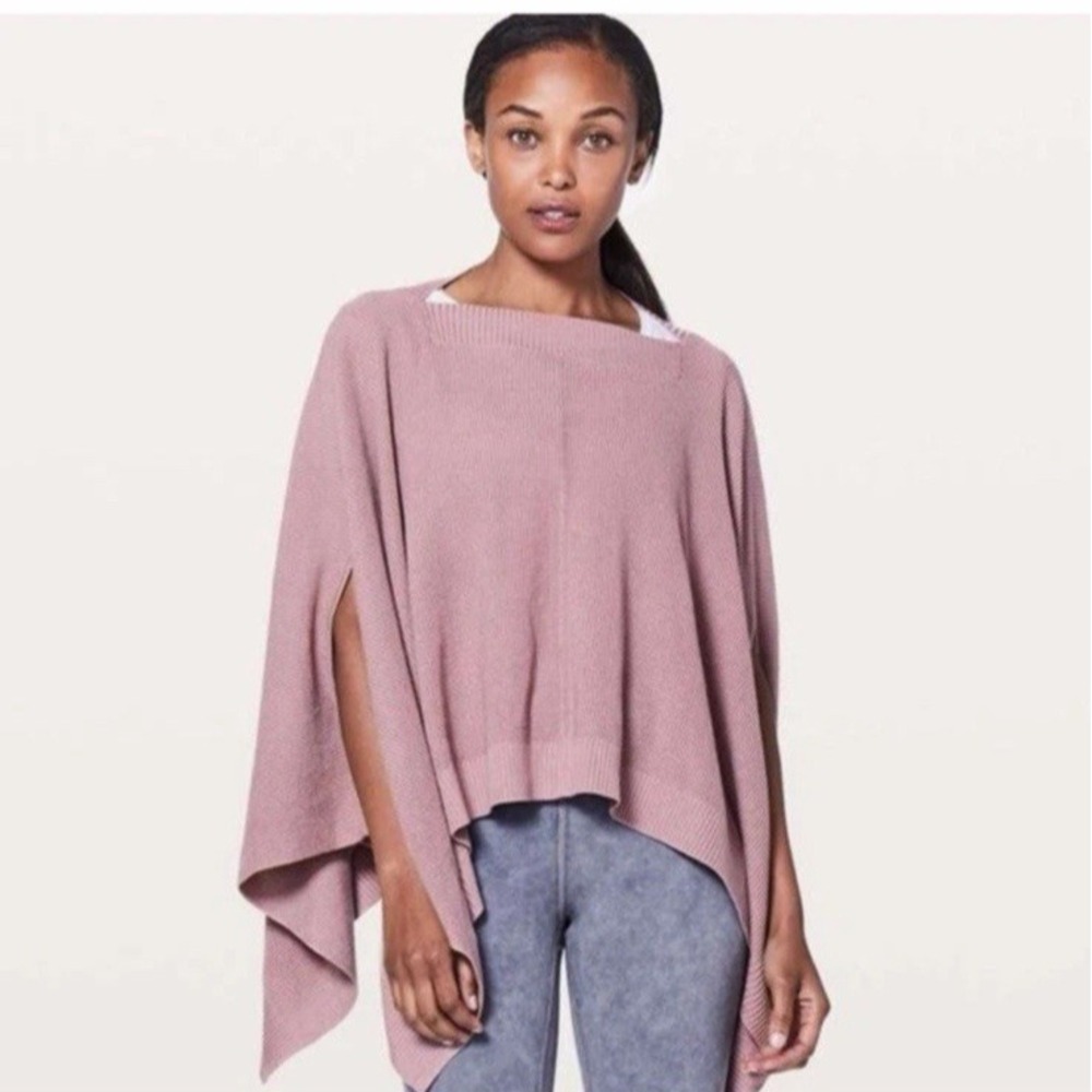 Lululemon Forward Flow Cape‎ Womens  Vintage Mauve One Size Lagenlook Sweater